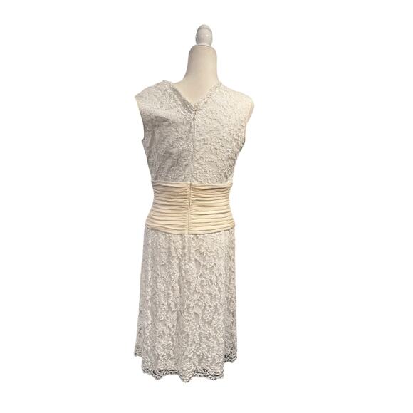 TADASHI SHOJI Ivory Lace Cocktail Dress - Size 12 (UK 14) - Picture 3 of 6